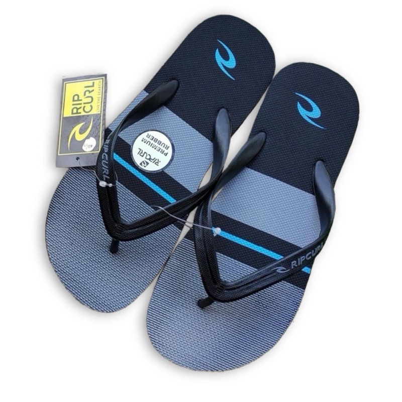 SANDAL JEPIT PRIA DISTRO MOTIF RCL GARIS BIRU CASUAL