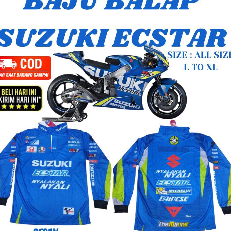 GROSIR BAJU BALAP TIM SUZUKI  JERSEY BALAP SUZUKI ECSTAR