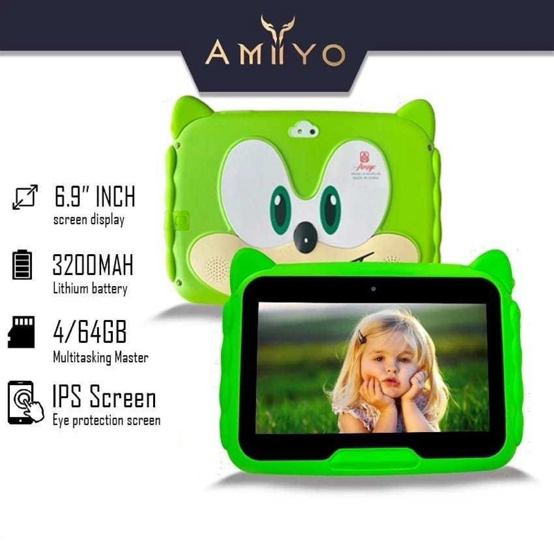 Amiyo TAB STUDY KIDS A10 Plus Tablet Anak Tablet Sonic IPS Screen Tablet Edukasi Wifi-Hotspot 7inchi