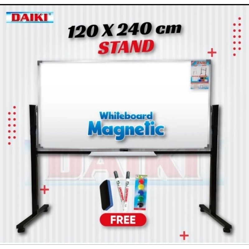 

Daiki White Board Double Face Stand Magnetik 120 x 240 cm/Papan Tulis