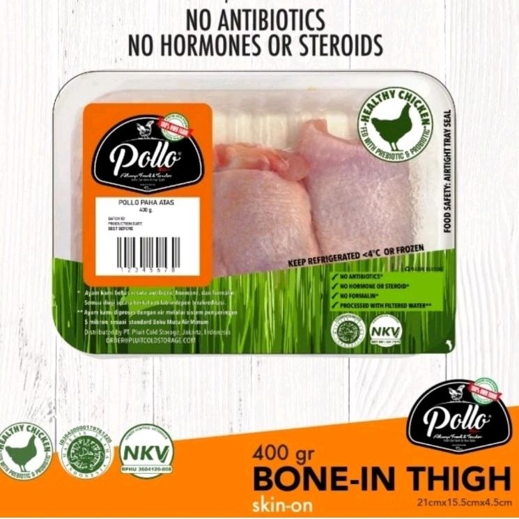 

Paha Atas Daging Ayam Probiotik / Pollo Bone In Thigh - 400g