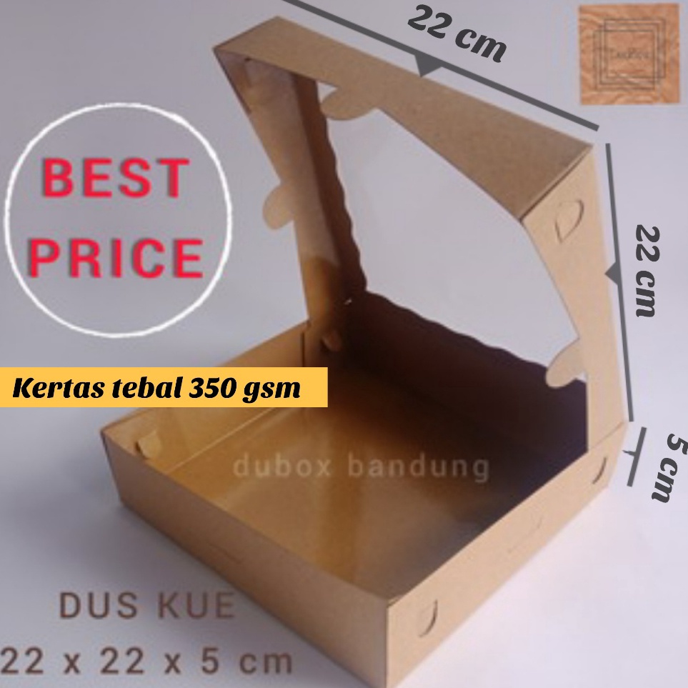 

Harga Deal DUS BROWNIES 22x22x5 cm 1pak1pcs DUS KUE DUS MAKANAN DUS BOLU DONAT DUS KEMASAN dus bolu