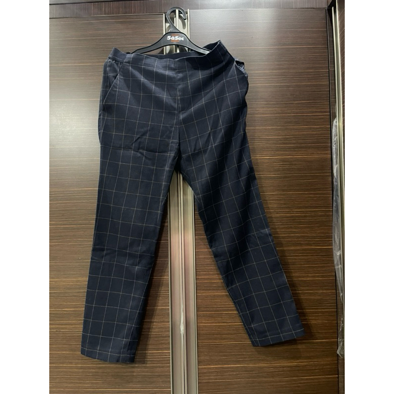 Uniqlo Pants Flanel Tartan Preloved size M Navy