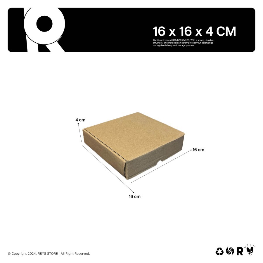 

KARDUS KARTON BOX 16 x 16 x 4 CM | Dus Kardus