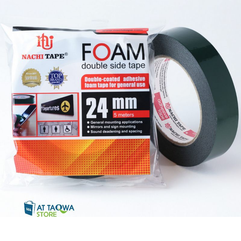 

Double Tape Foam / Selotip Busa Nachi 12 mm 24 mm x 5 m