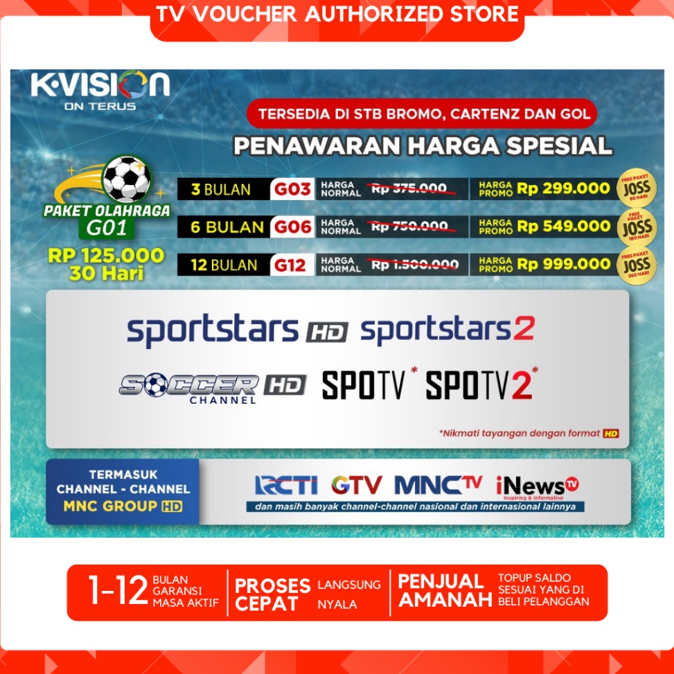 KODE T45A Paket OLAHRAGA KVISION Kvision G1