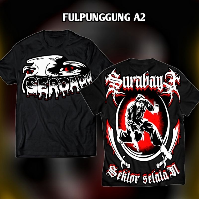 kaos serdadu PSHT SURABAYA kaos distro desain terbaru SERDADU SURABAYA Psht ful punggung A2