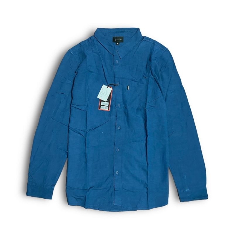Kemeja Lengan Panjang 3 Second Mens Original New Branded Blue