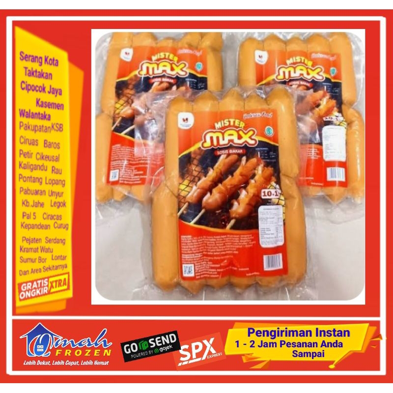 

Sosis Bakar Mister Max 500g,Sosbak mini,Frozen Serang