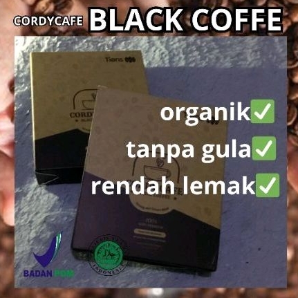 

1 box 15 sachet kopi hitam organik instan seduh kopi sachet cordycafe black coffee