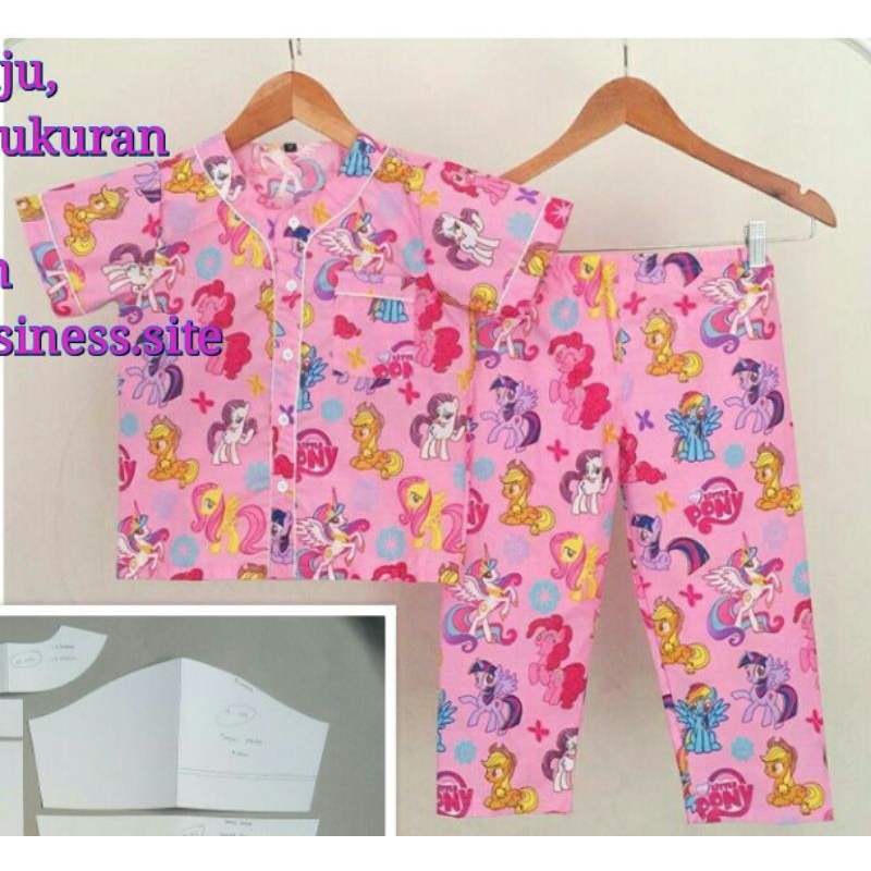 Kids Pajamas Sewing Pattern 02 | POLA PRODUKSI PIYAMA ANAK 02 | Pola Baju | Sewing Pattern ]