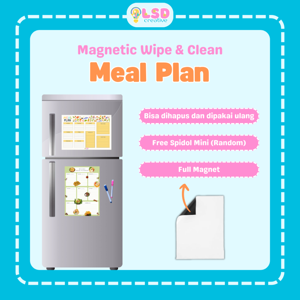 

LSD Magnetic Meal Planner Wipe and Clean Board