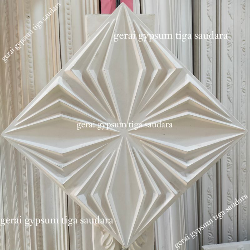 Ornamen panel gypsum 3d - Ornamen wall panel 50cm premium