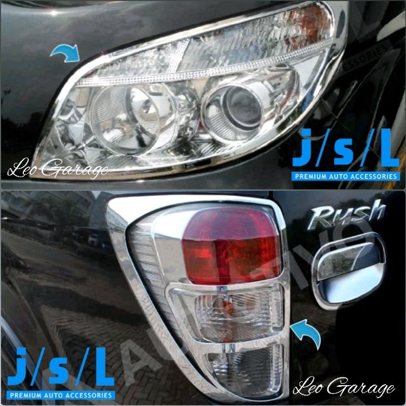 RUSH TERIOS 2006 2008 2010 2012 2014 GARNISH DEPAN BELAKANG LAMPU HEAD TAIL LAMP COVER CAR LIST LIS 