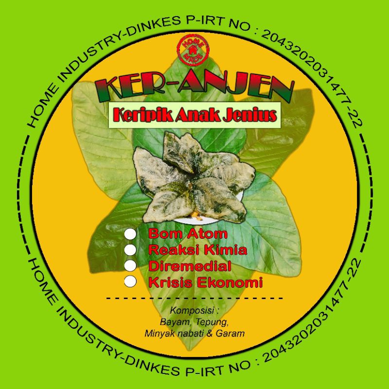 

KER-ANJEM Keripik Bayam (Keripik Anak Jenius)