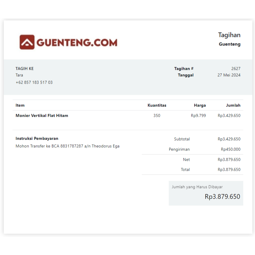 Genteng Beton Monier Exel Vertikal Flat Hitam