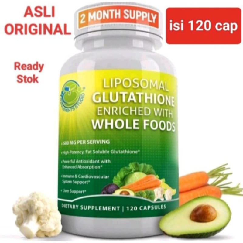 (Promo) Liposomal glutathione asli isi 120 kapsul (L-Glutathione) 10 whole foods