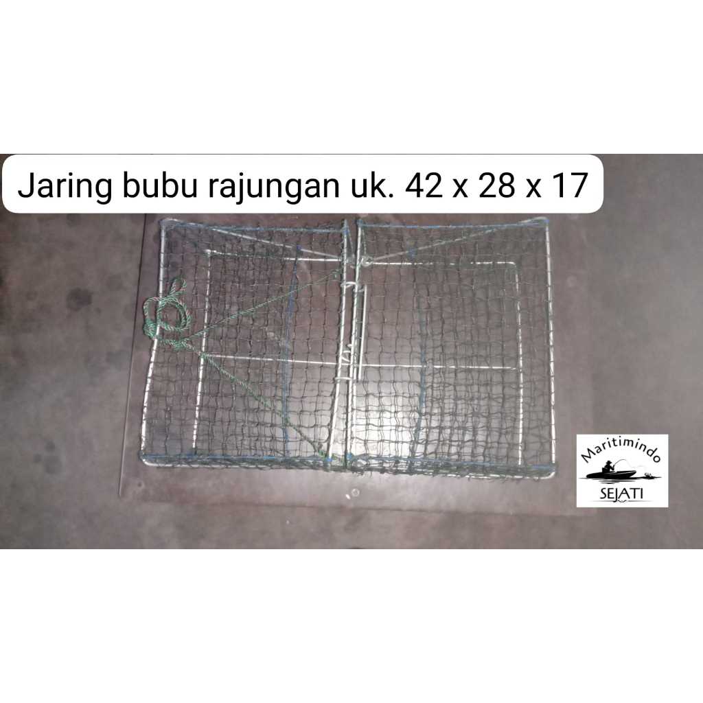 BUBU RAJUNGAN KOTAK perangkap kepiting uk. 42 cm x 28 cm x 17cm
