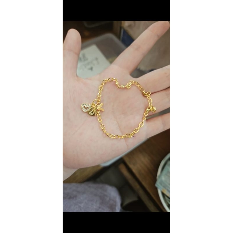 gelang rantai bintang kombinasi ring emas asli 375 8k hwt