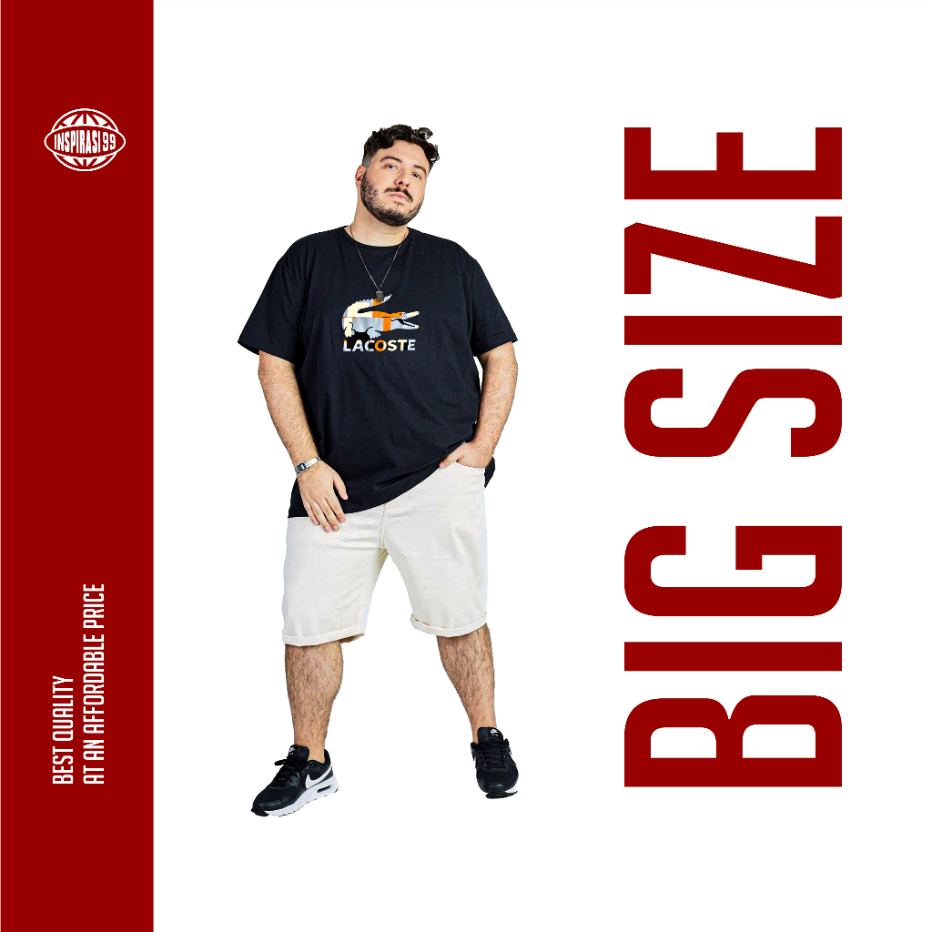 KAOS PRIA JUMBO BIG SIZE Lacoste Big Logo / KAOS distro JUMBO kaos distro pria wanita