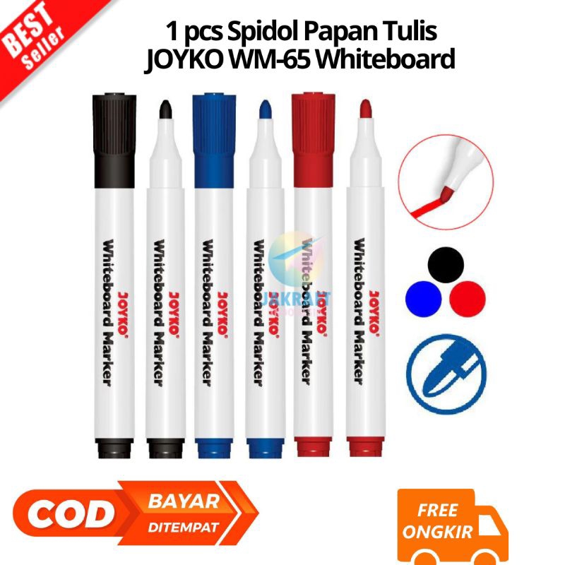 

(SLP) BAYAR DI TEMPAT (1 Pcs) Spidol Papan Tulis JOYKO WM-65 Whiteboard Kaca Glassboard Marker