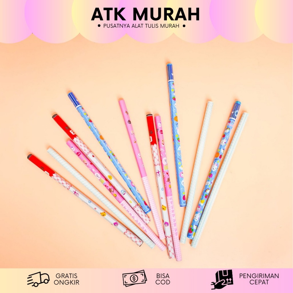 

1 lusin PENSIL 2B WARNA-WARNI KARAKTER KARTUN MURAH (12 PCS) PS-1254
