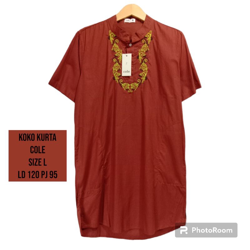 baju Koko tunik/pakistan pria motif bordir branded