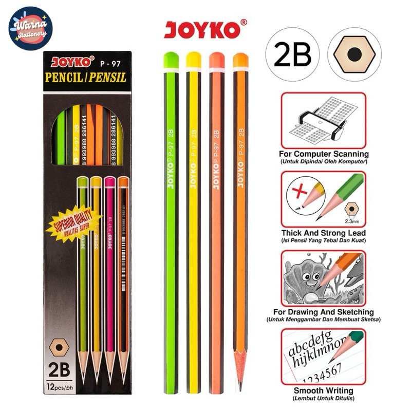 

PENSIL 2B JOYKO P-97 NEON STRIP