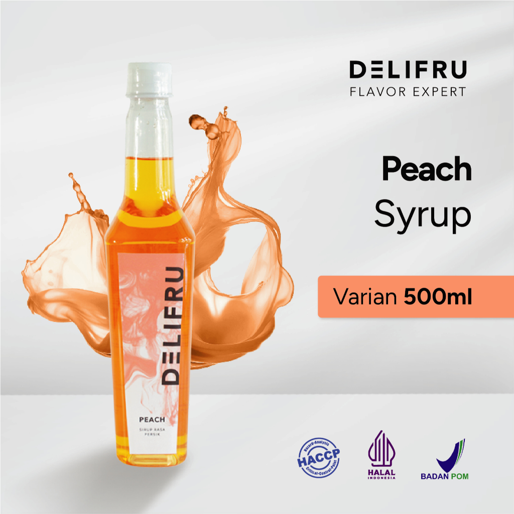 

Delifru Peach Syrup 500 ml - Sirup Persik