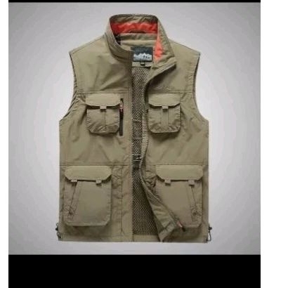 rompi pria / rompi vest kantoran / rompi kerja kerah Oren krem