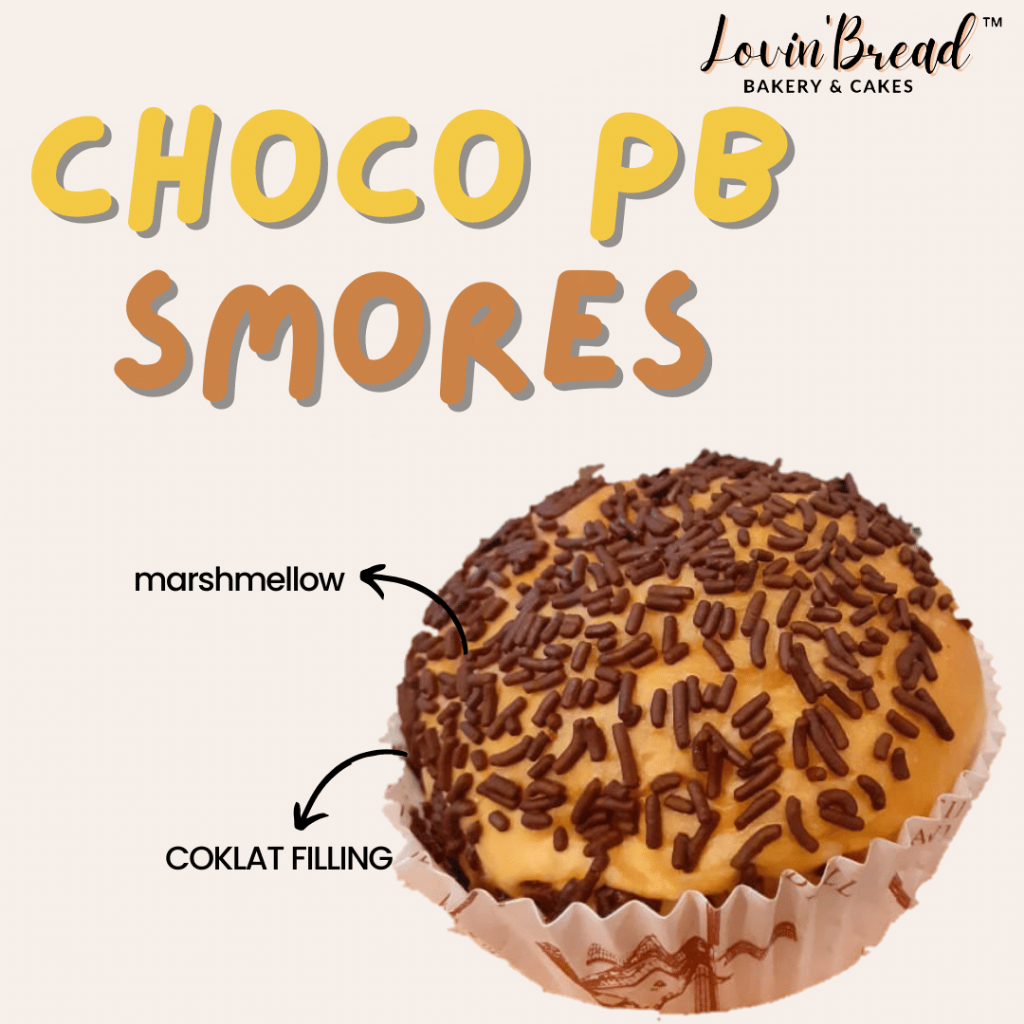 

roti choco pb smores | marshmellow | coklat | kacang