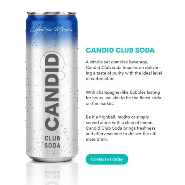 

MIXER Candid Soda Water 250mL mixers - x1 Kaleng