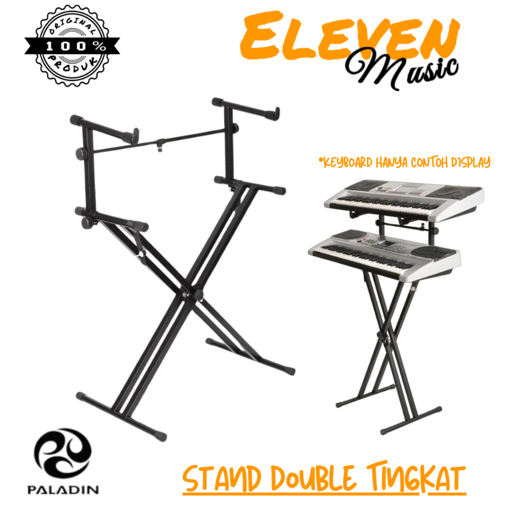 Stand Keyboard Piano 2 Tingkat Besi Stand Keyboard Piano Double Bar