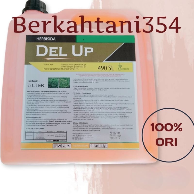 Herbisida del up 490sl 5liter original obat rumput mati sampai akar Del up 490sl kemasan 5liter Herbisida gliposat 490sl del ap