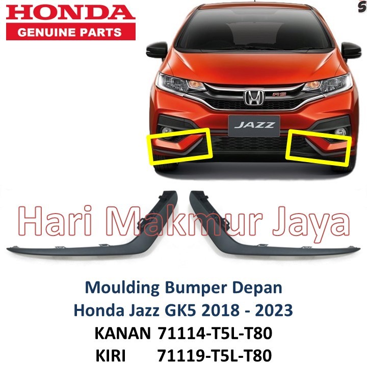 Moulding List Garnish Lis hitam Bumper Depan Honda JAZZ GK5 2018 2019 2020 2021 2022 2023 kumis bemp