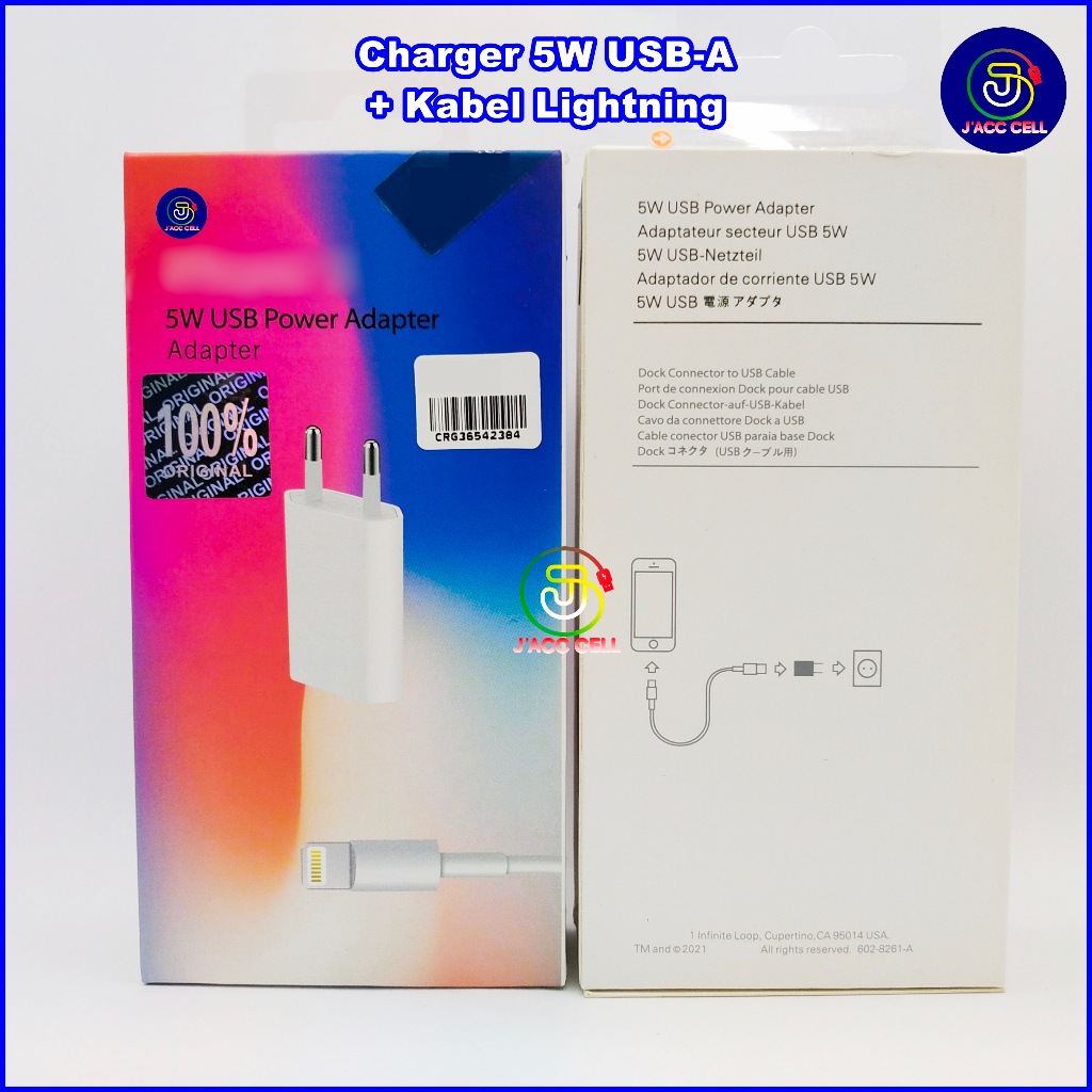 TC Charger USB Lightning 5W Casan 5 Watt For Iphone 5 6 7 8 X
