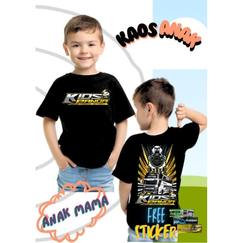 kaos anak bus mania umur 2-11 tahun cotton combed 30s