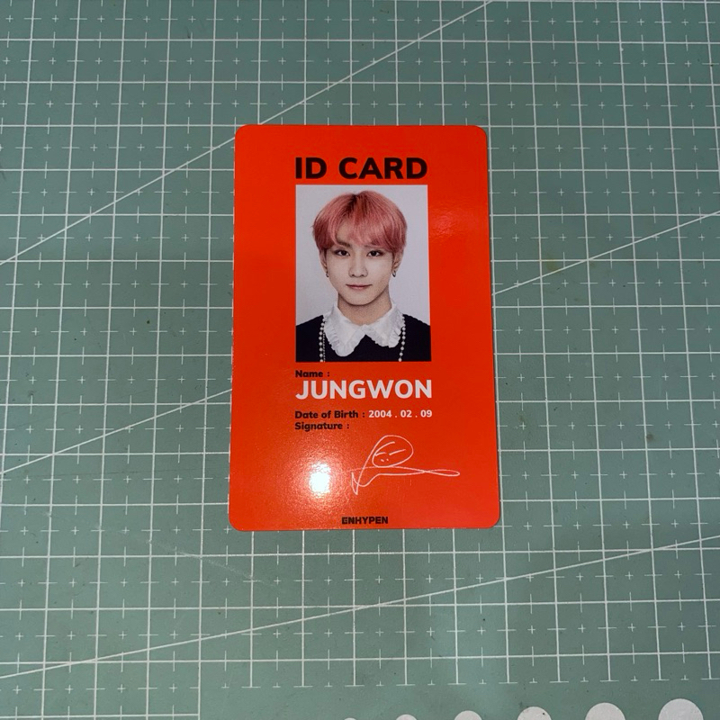 PHOTOCARD ID CARD JUNGWON JAPAN OFFICIAL