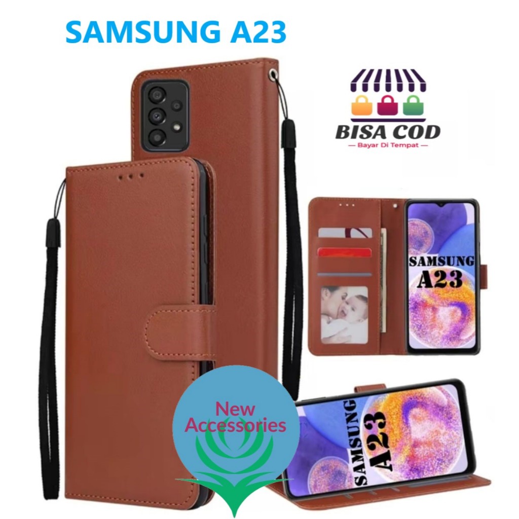 FLIP CASE SAMSUNG A23 LEATHER CASE FLIP COVER SARUNG DOMPET PREMIUM