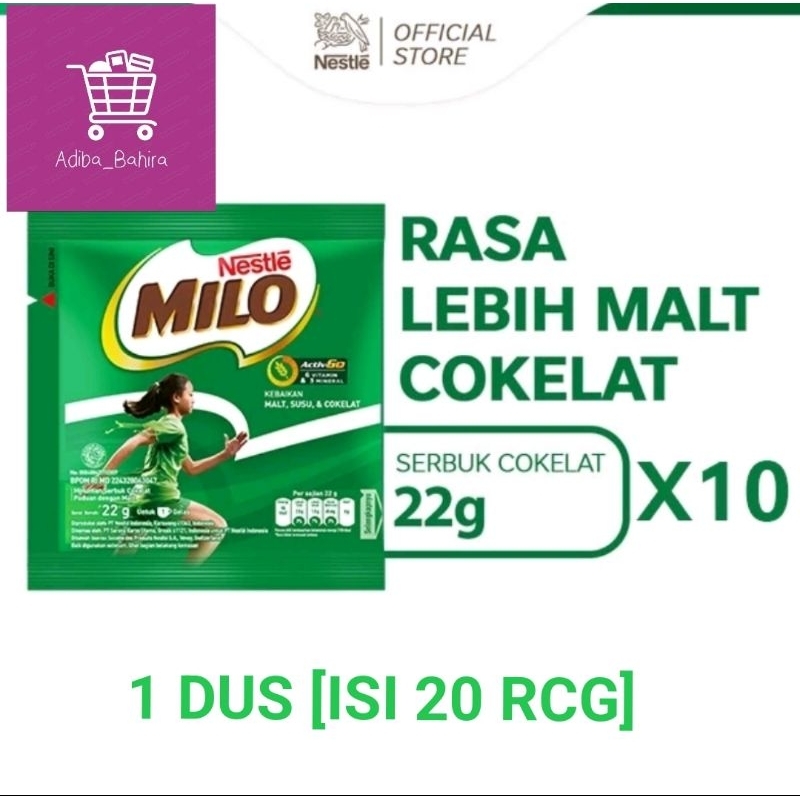 1 DUS MILO SACHET 22 GR [20 RENCENG]