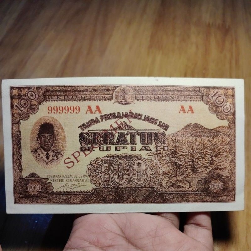 100 rupiah sukarno 1949 fake lama sesuai foto