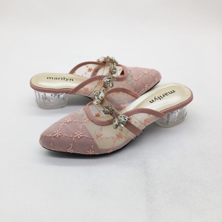 Grosir Termurah  Marilyn Kids  Sandal Pesta Anak Perempuan  Sandal Anak Kondangan  Hak Kaca Tinggi 3