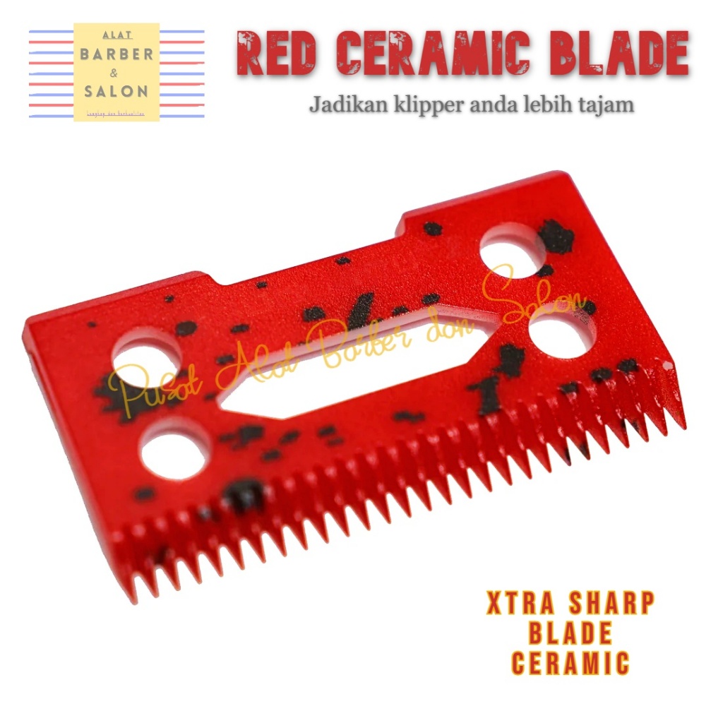Special Ceramic Blade Clipper - Red Xtra Sharp Keramik Pisau Klipper Mesin Cukur Rambut