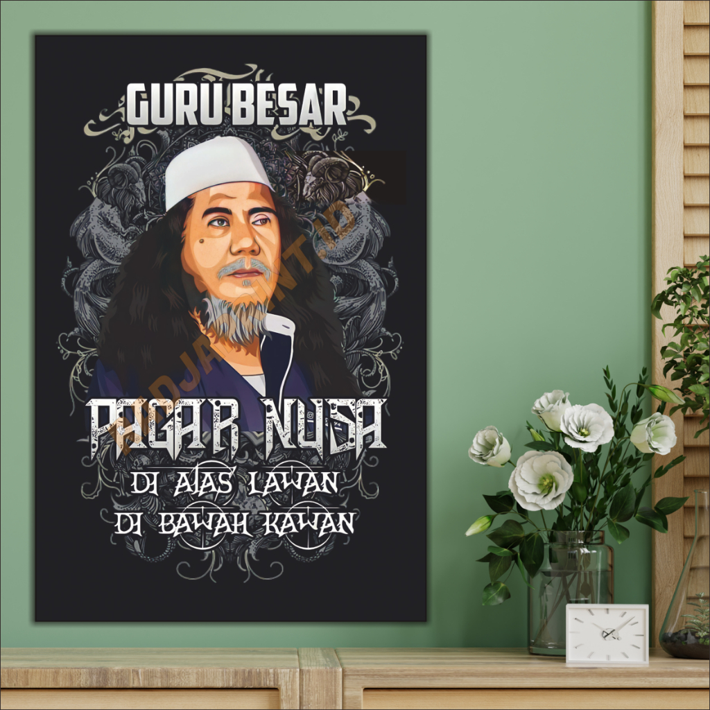 Radja Print Foto Gus Maksum Jumbo 30X45 CM Poster Pagar Nusa Sudah Termasuk Bingkai Papan MDF