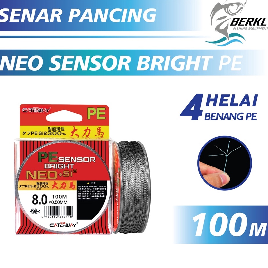 Stok Baru BERKLY Tali Pancing Catchway PE Sensor Bright NEOsi2 Jepang Senar Pancing 1m Super Kuat  T