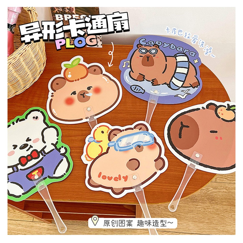 Kipas Tangan Capybara Kipas Tangan Aesthetic Karakter Lucu MOMO014