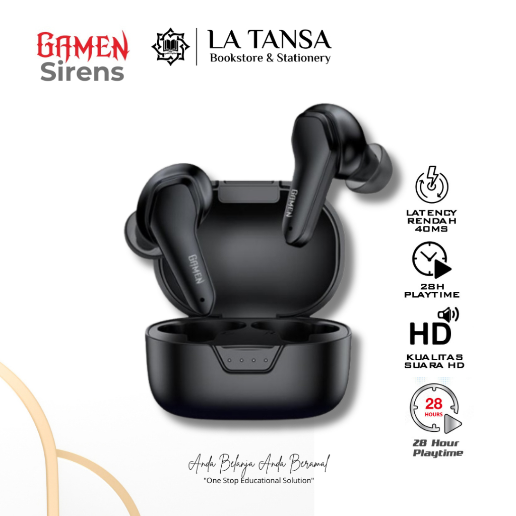 GAMEN Sirens Headset Earphone Low Latency 40 MS LED HD Sound Garansi - Sirens