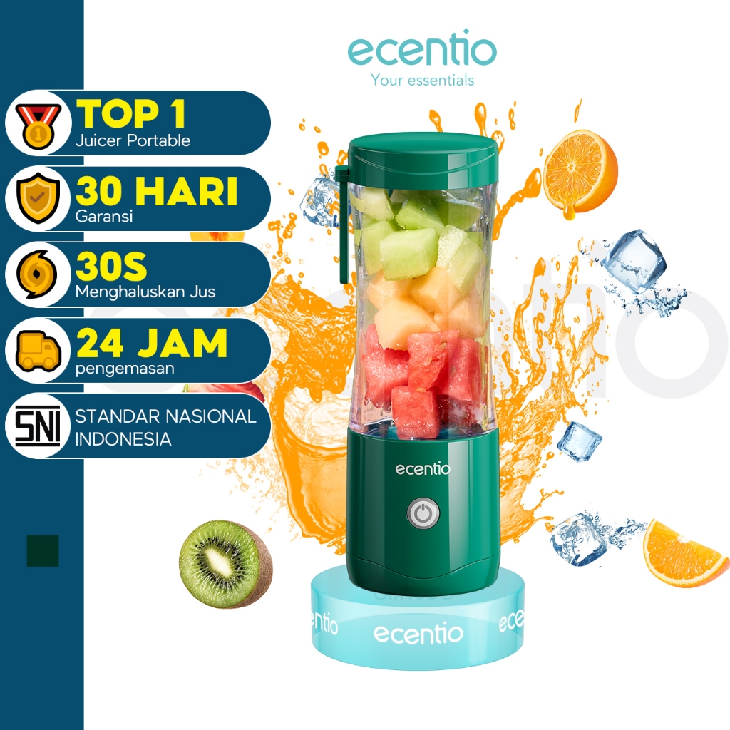 ecentio juicer 6 mata pisau Juicer Blender 380ml Portable Jus juicer mini Usb Mini Mixer Ice Crusher