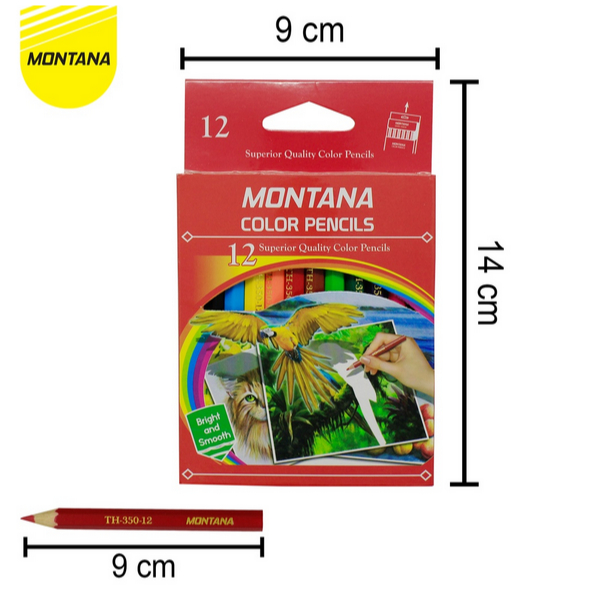 

PENSIL WARNA MUMER MONTANA Color Pencil / Pensil Warna pendek Montana TH-350 / 12 Warna pendek (code 05 28 24)