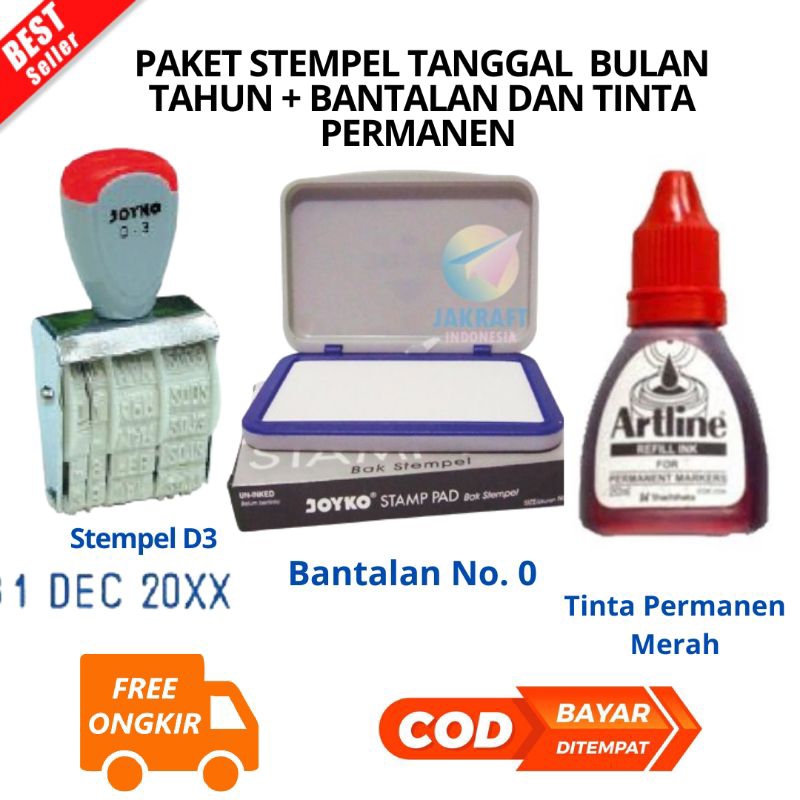 

[JIB] BAYAR DI TEMPAT PAKET Stempel DAN BANTALAN CETAK Tanggal Bulan Tahun 1 Warna JOYKO Kenko D-3